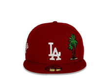 Load image into Gallery viewer, Los Angeles Dodgers New Era MLB 59Fifty 5950 Fitted Cap Hat Red Crown/Visor White Logo with Palm Tree 1988 World Series Side Patch Pink UV