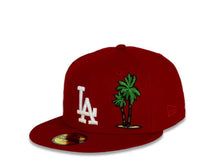 Load image into Gallery viewer, Los Angeles Dodgers New Era MLB 59Fifty 5950 Fitted Cap Hat Red Crown/Visor White Logo with Palm Tree 1988 World Series Side Patch Pink UV