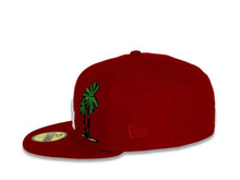 Load image into Gallery viewer, Los Angeles Dodgers New Era MLB 59Fifty 5950 Fitted Cap Hat Red Crown/Visor White Logo with Palm Tree 1988 World Series Side Patch Pink UV