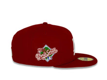 Load image into Gallery viewer, Los Angeles Dodgers New Era MLB 59Fifty 5950 Fitted Cap Hat Red Crown/Visor White Logo with Palm Tree 1988 World Series Side Patch Pink UV