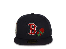 Load image into Gallery viewer, Boston Red Sox New Era MLB 59Fifty 5950 Fitted Cap Hat Navy Crown/Visor Red/White Logo with Roses 1999 All-Star Game Side Patch Red UV