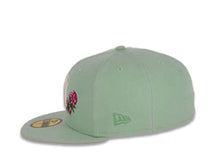 Load image into Gallery viewer, New York Yankees New Era MLB 59Fifty 5950 Fitted Cap Hat Pistachio Green Crown/Visor White Logo with Roses 1996 World Series Side Patch Pink UV