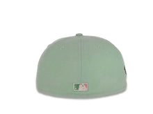 Load image into Gallery viewer, New York Yankees New Era MLB 59Fifty 5950 Fitted Cap Hat Pistachio Green Crown/Visor White Logo with Roses 1996 World Series Side Patch Pink UV