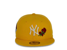Load image into Gallery viewer, New York Yankees New Era MLB 59Fifty 5950 Fitted Cap Hat Gold Crown/Visor White Logo with Rose 1999 World Series Side Patch Gray UV