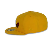 Load image into Gallery viewer, New York Yankees New Era MLB 59Fifty 5950 Fitted Cap Hat Gold Crown/Visor White Logo with Rose 1999 World Series Side Patch Gray UV
