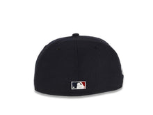 Load image into Gallery viewer, Atlanta Braves New Era MLB 59Fifty 5950 Fitted Cap Hat Navy Crown/Visor White Logo with Roses 1995 World Series Side Patch Red UV