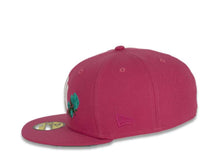 Load image into Gallery viewer, New York Yankees New Era MLB 59Fifty 5950 Fitted Cap Hat Beetroot Purple Crown/Visor White Logo with Roses 1999 World Series Side Patch Teal UV