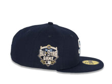 Load image into Gallery viewer, San Diego Padres New Era MLB 59Fifty 5950 Fitted Cap Hat Navy Crown/Visor White/Sky Blue Logo 2016 All-Star Game Side Patch Sky Blue UV