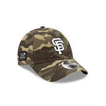 Load image into Gallery viewer, San Francisco Giants New Era 9FORTY 940 Adjustable Cap Hat Desert Camo Crown/Visor White/Black Logo Armed Forces Day 2021