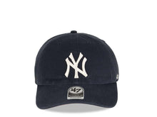 Load image into Gallery viewer, New York Yankees '47 MLB Clean Up Adjustable Cap Hat Navy Crown/Visor White Logo Pink UV