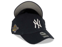 Load image into Gallery viewer, New York Yankees '47 Brand MLB Clean Up Adjustable Cap Hat Team Color Navy Crown/Visor White Logo 1996 World Series Side Patch Gray UV