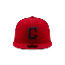 Load image into Gallery viewer, Cleveland Indians New Era MLB 59FIFTY 5950 Fitted Cap Hat Red Crown/Visor Navy "C" Logo