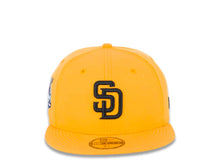 Load image into Gallery viewer, San Diego Padres New Era MLB 59FIFTY 5950 Fitted Cap Hat A Gold Crown/Visor Black Logo 40th Anniversary Side Patch Gray UV