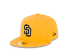 Load image into Gallery viewer, San Diego Padres New Era MLB 59FIFTY 5950 Fitted Cap Hat A Gold Crown/Visor Black Logo 40th Anniversary Side Patch Gray UV