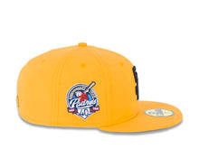 Load image into Gallery viewer, San Diego Padres New Era MLB 59FIFTY 5950 Fitted Cap Hat A Gold Crown/Visor Black Logo 40th Anniversary Side Patch Gray UV