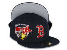Load image into Gallery viewer, Boston Red Sox New Era MLB 59FIFTY 5950 Fitted Cap Hat Team Color Navy Crown/Visor Red/White Logo City Cluster