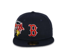 Load image into Gallery viewer, Boston Red Sox New Era MLB 59FIFTY 5950 Fitted Cap Hat Team Color Navy Crown/Visor Red/White Logo City Cluster