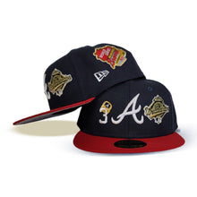 Load image into Gallery viewer, Atlanta Braves New Era MLB 59FIFTY 5950 Fitted Cap Hat Team Color Navy Crown Red Visor White Logo Count the Ring