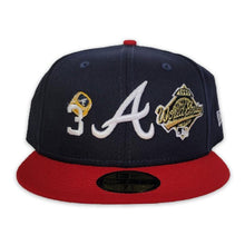 Load image into Gallery viewer, Atlanta Braves New Era MLB 59FIFTY 5950 Fitted Cap Hat Team Color Navy Crown Red Visor White Logo Count the Ring