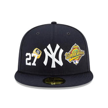 Load image into Gallery viewer, New York Yankees New Era MLB 59FIFTY 5950 Fitted Cap Hat Navy Crown/Visor Team Color Logo (27x Count The Rings)