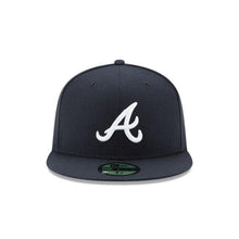 Load image into Gallery viewer, (Youth) Atlanta Braves New Era MLB 59FIFTY 5950 Fitted Cap Hat Team Color Navy Crown/Visor White Logo
