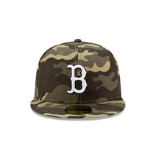 Load image into Gallery viewer, Boston Red Sox New Era MLB 59FIFTY 5950 Fitted Cap Hat Camo Crown/Visor White./Black Logo (Armed Forces Day 2020)