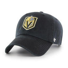 Load image into Gallery viewer, Las Vegas Golden Knights '47 Brand NHL Clean Up Adjustable Cap Hat Black Crown/Visor Team Color Logo