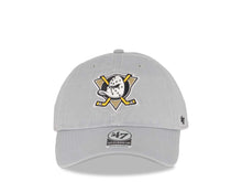 Load image into Gallery viewer, Mighty Ducks '47 NHL Clean Up Adjustable Cap Hat Gray Crown/Visor Team Color Logo