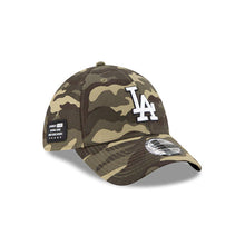 Load image into Gallery viewer, Los Angeles Dodgers New Era MLB 39THIRTY 3930 Flexfit Cap Hat Camo Crown/Visor Team Color Logo Armed Forces Day 2020