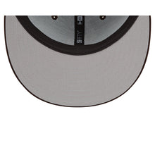 Load image into Gallery viewer, San Diego Padres New Era MLB 59FIFTY 5950 Fitted Trucker Mesh Cap Hat Dark Brown Crown/Visor Yellow Logo Side Patch (2022 Spring Training)