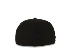 Load image into Gallery viewer, Florida Marlins New Era MLB 59FIFTY 5950 Fitted Cap Hat Black Crown/Visor White/Red/Sky Blue Logo Sky Blue UV Team Fire Flame