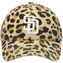 Load image into Gallery viewer, (Women) San Diego Padres '47 Brand MLB Clean Up Adjustable Cap Hat Leopard Crown/Visor White Logo