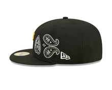 Load image into Gallery viewer, Pittsburgh Pirates New Era MLB 59FIFTY 5950 Fitted Cap Hat Black Crown/Visor Yellow Logo (Paisley)