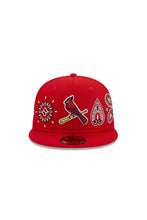 Load image into Gallery viewer, St. Louis Cardinals New Era MLB 59FIFTY 5950 Fitted Cap Hat Red Crown/Visor Team Color “Bird” Logo (Paisley)