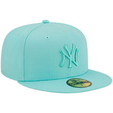 Load image into Gallery viewer, New York Yankees New Era MLB 59FIFTY 5950 Fitted Cap Hat Blue Tint Crown/Visor Blue Tint Logo (Color Pack)