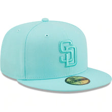 Load image into Gallery viewer, San Diego Padres New Era MLB 59FIFTY 5950 Fitted Cap Hat Blue Tint Crown/Visor Blue Tint Logo (Color Pack)