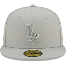 Load image into Gallery viewer, Los Angeles Dodgers New Era MLB 59FIFTY 5950 Fitted Cap Hat Medium Silver (Light Gray) Crown/Visor Medium Silver (Light Gray) Logo (Color Pack)