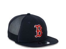 Load image into Gallery viewer, Boston Red Sox New Era MLB 9FIFTY 950 Mesh Trucker Snapback Cap Hat Navy Crown/Visor Team Color Logo