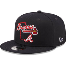 Load image into Gallery viewer, Atlanta Braves New Era MLB 9FIFTY 950 Snapback Cap Hat Navy Crown/Visor Team Color Logo (Logo State)