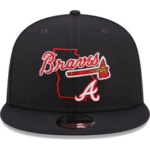 Load image into Gallery viewer, Atlanta Braves New Era MLB 9FIFTY 950 Snapback Cap Hat Navy Crown/Visor Team Color Logo (Logo State)