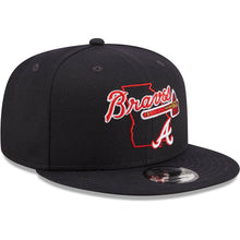 Load image into Gallery viewer, Atlanta Braves New Era MLB 9FIFTY 950 Snapback Cap Hat Navy Crown/Visor Team Color Logo (Logo State)