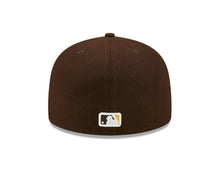 Load image into Gallery viewer, San Diego Padres New Era MLB 59FIFTY 5950 Fitted Cap Hat Dark Brown Crown/Visor Team Color Logo State Map Side Patch (City Side)