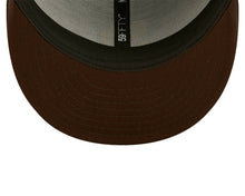 Load image into Gallery viewer, San Diego Padres New Era MLB 59FIFTY 5950 Fitted Cap Hat Dark Brown Crown/Visor Team Color Logo State Map Side Patch (City Side)