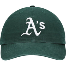 Load image into Gallery viewer, Oakland Athletics '47 MLB Clean Up Adjustable Cap Hat Dark Green Crown/Visor White Logo