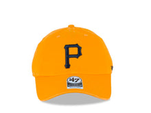 Load image into Gallery viewer, Pittsburgh Pirates '47 MLB Clean Up Adjustable Cap Hat Gold Crown/Visor Black Logo