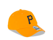 Load image into Gallery viewer, Pittsburgh Pirates '47 MLB Clean Up Adjustable Cap Hat Gold Crown/Visor Black Logo