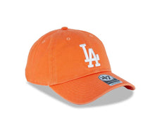 Load image into Gallery viewer, Los Angeles Dodgers '47 Brand MLB Clean Up Adjustable Cap Hat Mango Orange Crown/Visor White Logo