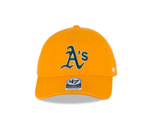 Load image into Gallery viewer, Oakland Athletics '47 MLB Clean Up Adjustable Cap Hat Gold Crown/Visor Dark Green/White Logo