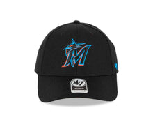 Load image into Gallery viewer, Miami Marlins '47 Brand MLB MVP Adjustable Cap Hat Black Crown/Visor Team Color Logo