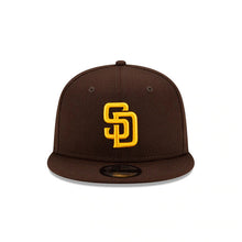 Load image into Gallery viewer, San Diego Padres New Era MLB 9FIFTY 950 Snapback Cap Hat Brown Crown/Visor Yellow Logo Jackie Robinson Day Side Patch